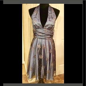 Retro pin up silver embellished gorgeous gown
